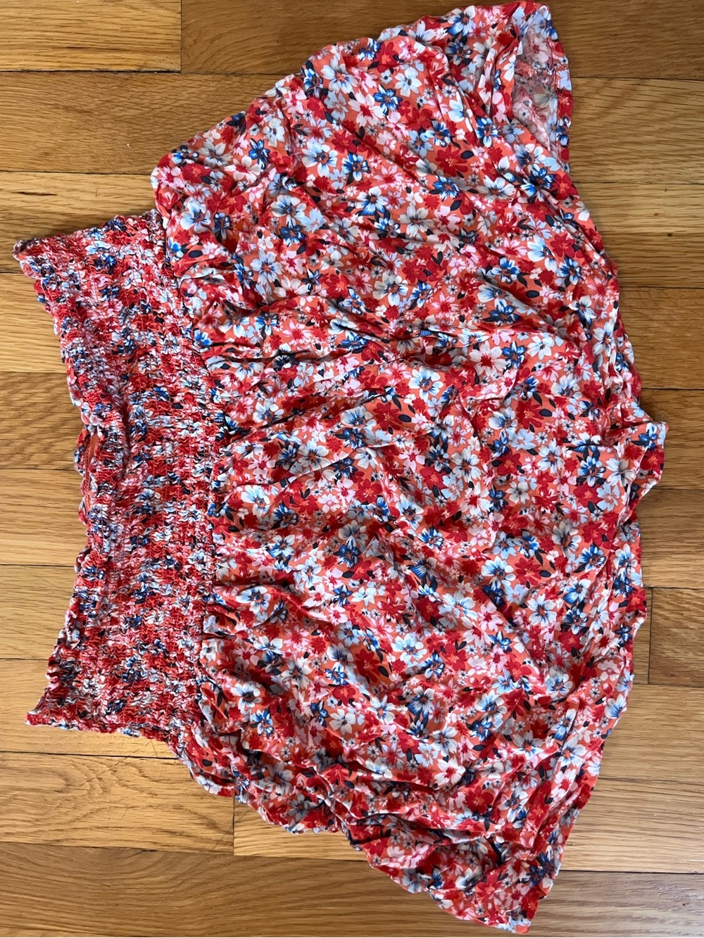 Primark 12-13yo Coral and Blue Floral skirt